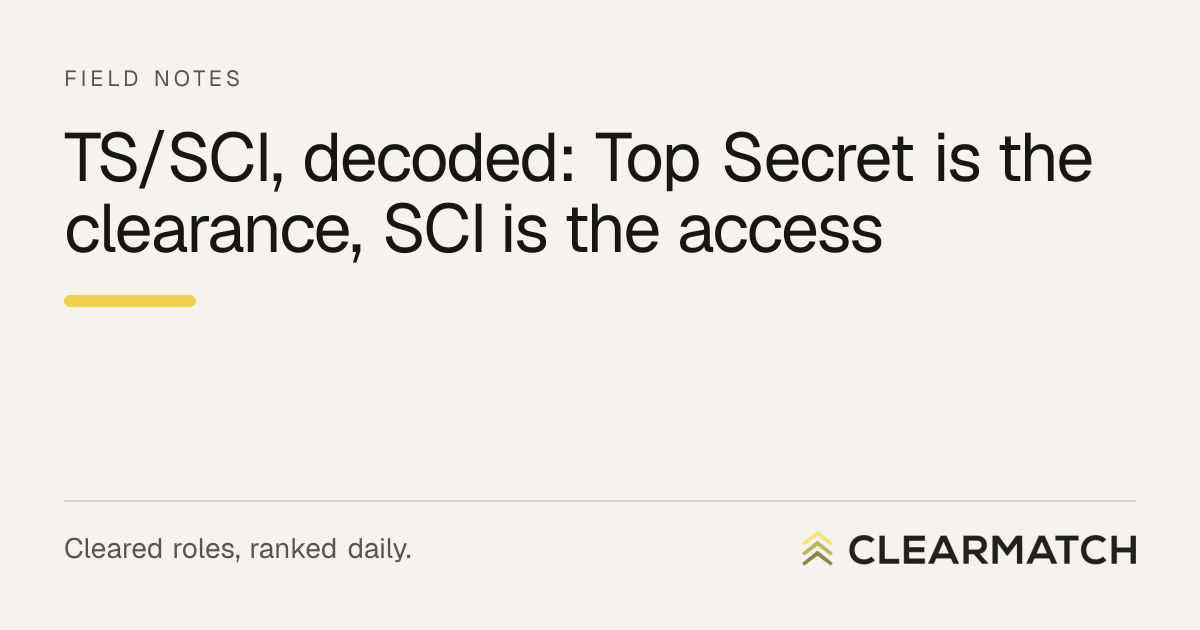 TS/SCI, decoded: Top Secret is the clearance, SCI is the access ...